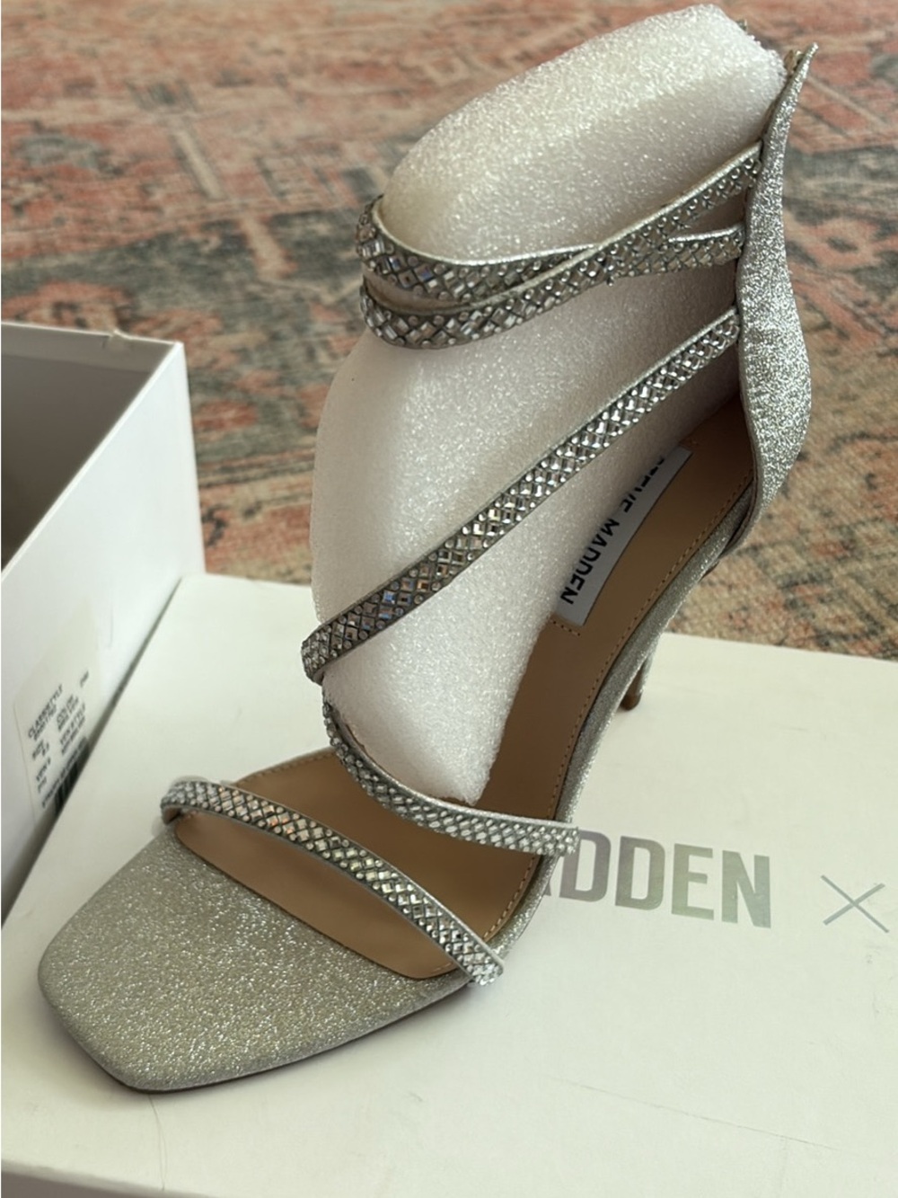 New Steve Madden Strappy Glitter High Heel Sandal